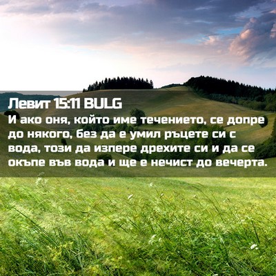 Picture 02 - Левит 15:11 BULG - И ако оня, който име - Bible Verse Picture