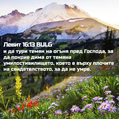 Picture 02 - Левит 16:13 BULG - и да тури темян на огъня - Bible Verse Picture