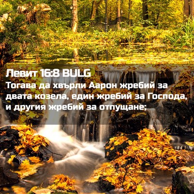 Picture 02 - Левит 16:8 BULG - Тогава да хвърли Аарон - Bible Verse Picture