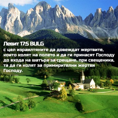 Picture 02 - Левит 17:5 BULG - с цел израилтяните да - Bible Verse Picture