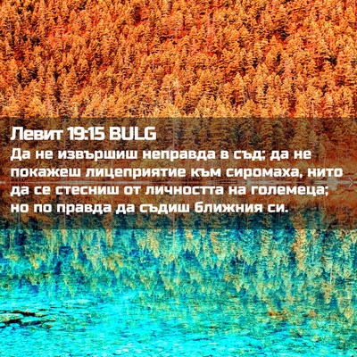 Picture 02 - Левит 19:15 BULG - Да не извършиш неправда в - Bible Verse Picture