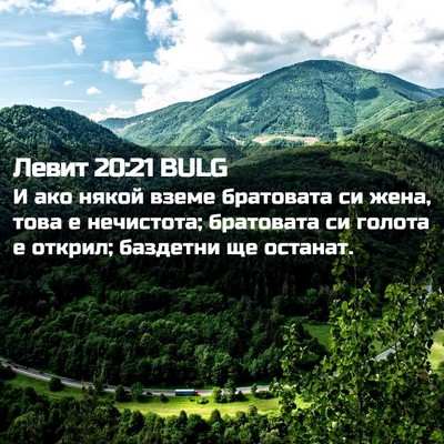 Picture 02 - Левит 20:21 BULG - И ако някой вземе - Bible Verse Picture
