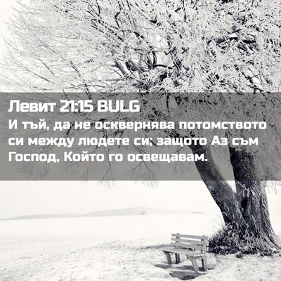 Picture 02 - Левит 21:15 BULG - И тъй, да не осквернява - Bible Verse Picture
