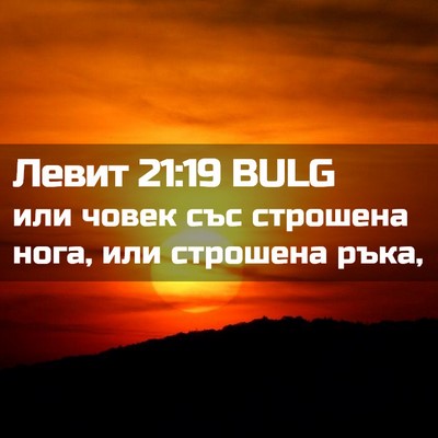 Picture 02 - Левит 21:19 BULG - или човек със строшена - Bible Verse Picture