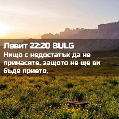 Picture 02 - Левит 22:20 BULG - Нищо с недостатък да не - Bible Verse Picture