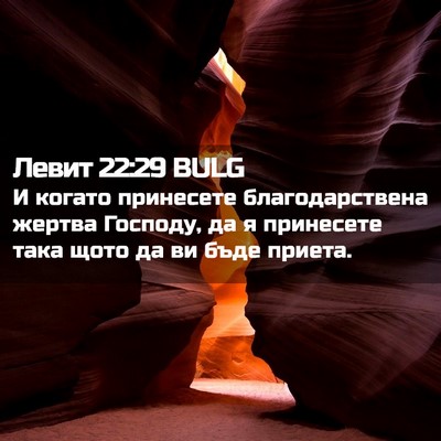 Picture 02 - Левит 22:29 BULG - И когато принесете - Bible Verse Picture