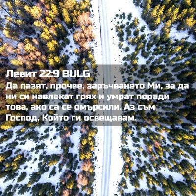 Picture 02 - Левит 22:9 BULG - Да пазят, прочее, - Bible Verse Picture