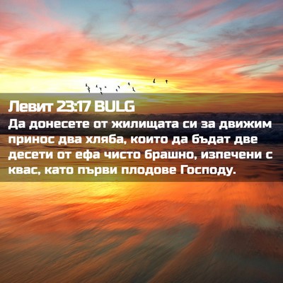 Picture 02 - Левит 23:17 BULG - Да донесете от жилищата си - Bible Verse Picture
