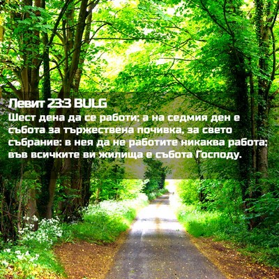 Picture 02 - Левит 23:3 BULG - Шест дена да се работи; а на - Bible Verse Picture