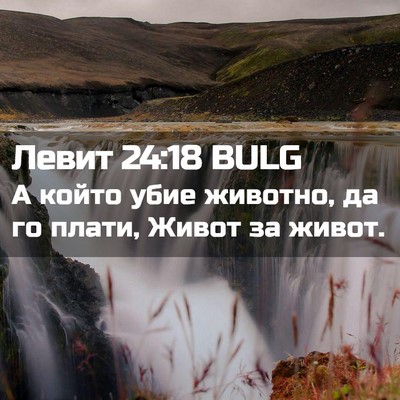 Picture 02 - Левит 24:18 BULG - А който убие животно, да го - Bible Verse Picture