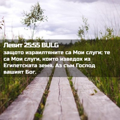 Picture 02 - Левит 25:55 BULG - защото израилтяните са Мои - Bible Verse Picture