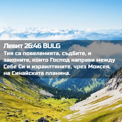 Picture 02 - Левит 26:46 BULG - Тия са повеленията, - Bible Verse Picture