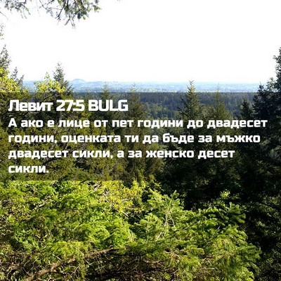 Picture 02 - Левит 27:5 BULG - А ако е лице от пет години - Bible Verse Picture