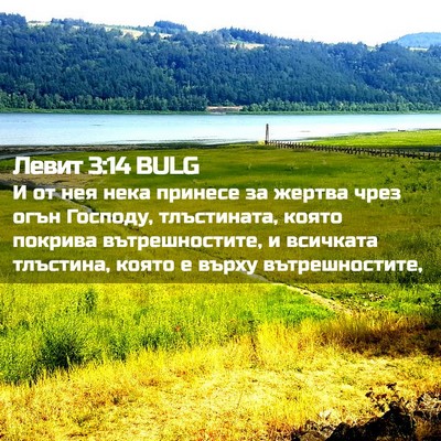 Picture 02 - Левит 3:14 BULG - И от нея нека принесе за - Bible Verse Picture