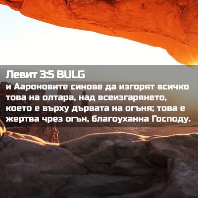Picture 02 - Левит 3:5 BULG - и Аароновите синове да - Bible Verse Picture