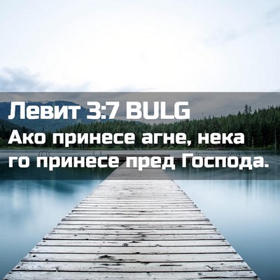 Picture 02 - Левит 3:7 BULG - Ако принесе агне, нека го - Bible Verse Picture