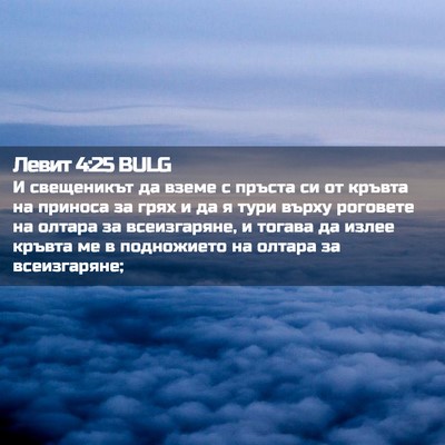 Picture 02 - Левит 4:25 BULG - И свещеникът да вземе с - Bible Verse Picture