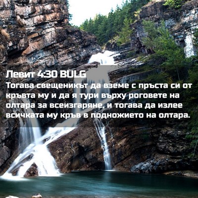 Picture 02 - Левит 4:30 BULG - Тогава свещеникът да вземе - Bible Verse Picture