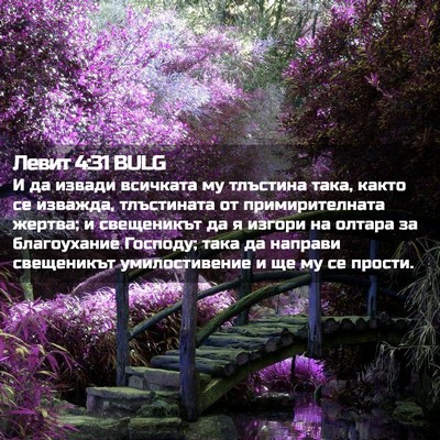 Picture 02 - Левит 4:31 BULG - И да извади всичката му - Bible Verse Picture
