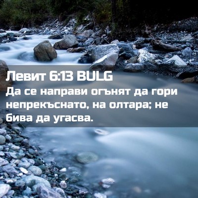 Picture 02 - Левит 6:13 BULG - Да се направи огънят да - Bible Verse Picture