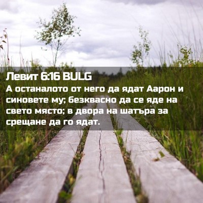 Picture 02 - Левит 6:16 BULG - А останалото от него да - Bible Verse Picture