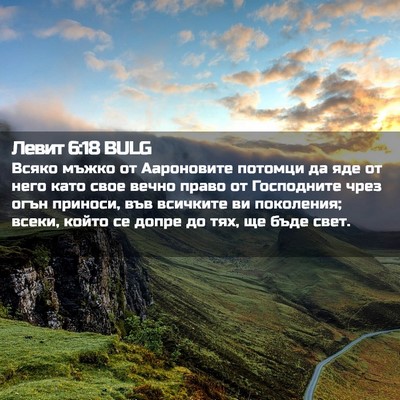 Picture 02 - Левит 6:18 BULG - Всяко мъжко от Аароновите - Bible Verse Picture