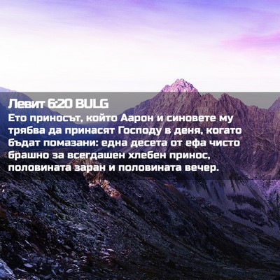 Picture 02 - Левит 6:20 BULG - Ето приносът, който Аарон и - Bible Verse Picture