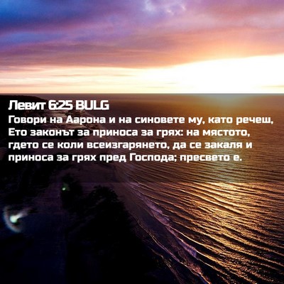 Picture 02 - Левит 6:25 BULG - Говори на Аарона и на - Bible Verse Picture