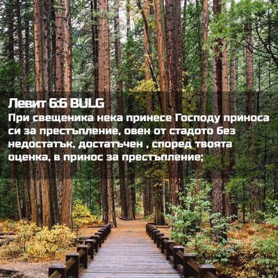 Picture 02 - Левит 6:6 BULG - При свещеника нека принесе - Bible Verse Picture