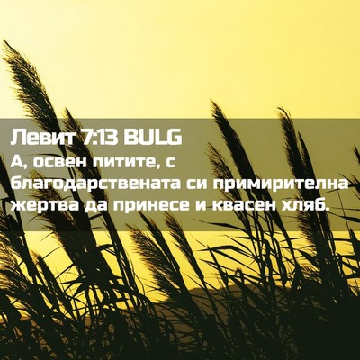 Picture 02 - Левит 7:13 BULG - А, освен питите, с - Bible Verse Picture