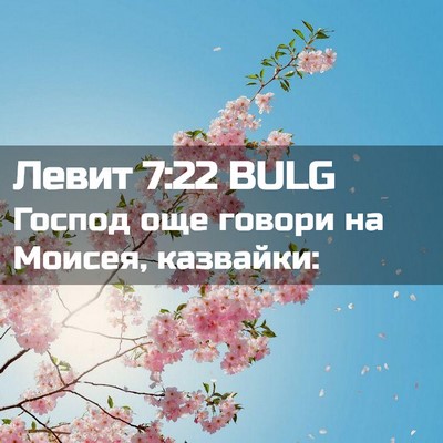 Picture 02 - Левит 7:22 BULG - Господ още говори на - Bible Verse Picture