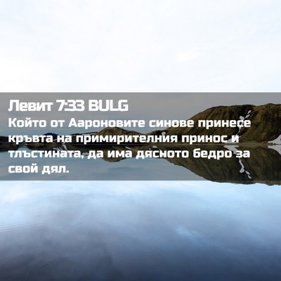 Picture 02 - Левит 7:33 BULG - Който от Аароновите синове - Bible Verse Picture