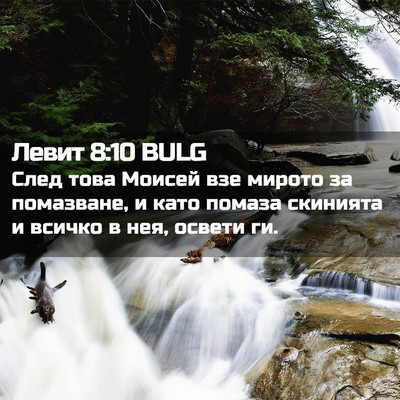 Picture 02 - Левит 8:10 BULG - След това Моисей взе - Bible Verse Picture