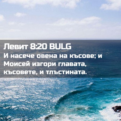 Picture 02 - Левит 8:20 BULG - И насече овена на късове; и - Bible Verse Picture