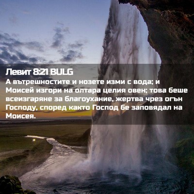 Picture 02 - Левит 8:21 BULG - А вътрешностите и нозете - Bible Verse Picture