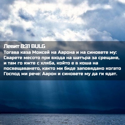 Picture 02 - Левит 8:31 BULG - Тогава каза Моисей на - Bible Verse Picture