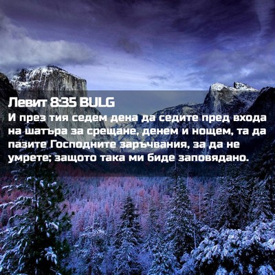Picture 02 - Левит 8:35 BULG - И през тия седем дена да - Bible Verse Picture