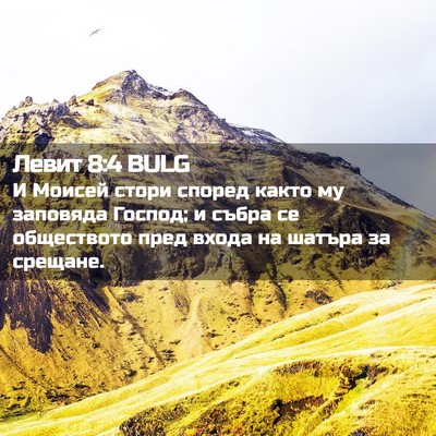 Picture 02 - Левит 8:4 BULG - И Моисей стори според - Bible Verse Picture