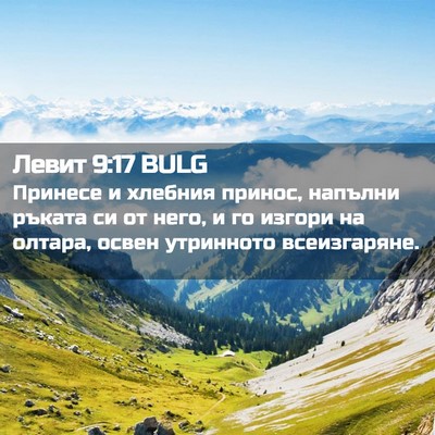 Picture 02 - Левит 9:17 BULG - Принесе и хлебния принос, - Bible Verse Picture