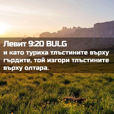 Picture 02 - Левит 9:20 BULG - и като туриха тлъстините - Bible Verse Picture