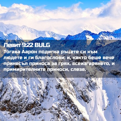 Picture 02 - Левит 9:22 BULG - Тогава Аарон подигна - Bible Verse Picture