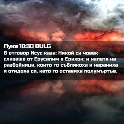 Picture 02 - Лука 10:30 BULG - В отговор Исус каза: Някой - Bible Verse Picture