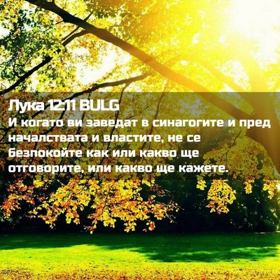 Picture 02 - Лука 12:11 BULG - И когато ви заведат в - Bible Verse Picture