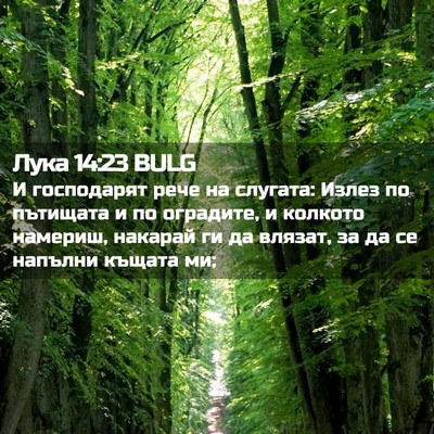 Picture 02 - Лука 14:23 BULG - И господарят рече на - Bible Verse Picture