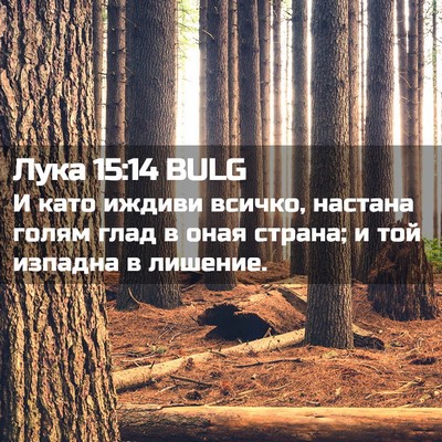 Picture 02 - Лука 15:14 BULG - И като иждиви всичко, - Bible Verse Picture