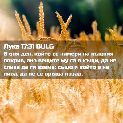 Picture 02 - Лука 17:31 BULG - В оня ден, който се намери - Bible Verse Picture