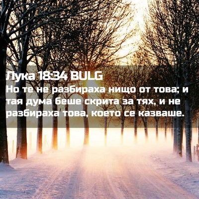 Picture 02 - Лука 18:34 BULG - Но те не разбираха нищо от - Bible Verse Picture