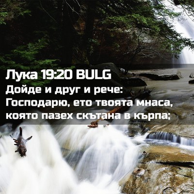 Picture 02 - Лука 19:20 BULG - Дойде и друг и рече: - Bible Verse Picture