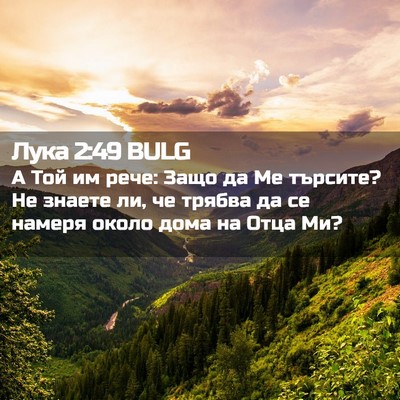 Picture 02 - Лука 2:49 BULG - А Той им рече: Защо да Ме - Bible Verse Picture