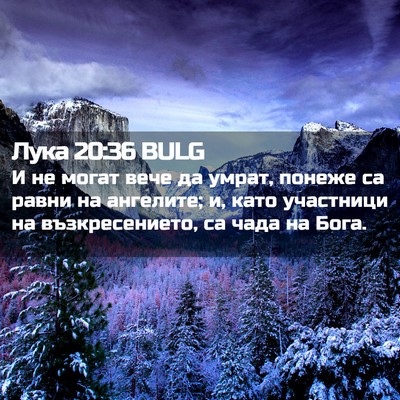 Picture 02 - Лука 20:36 BULG - И не могат вече да умрат, - Bible Verse Picture
